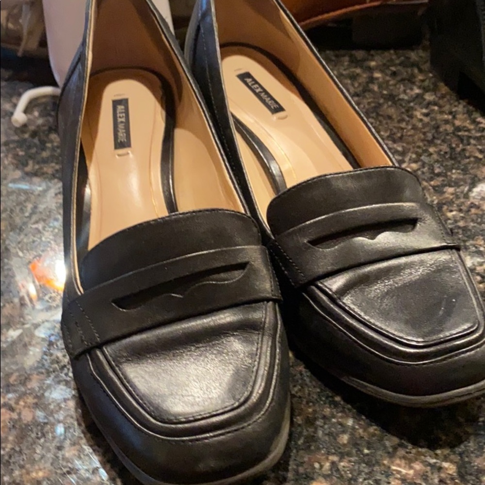 Gently worn black slip ons